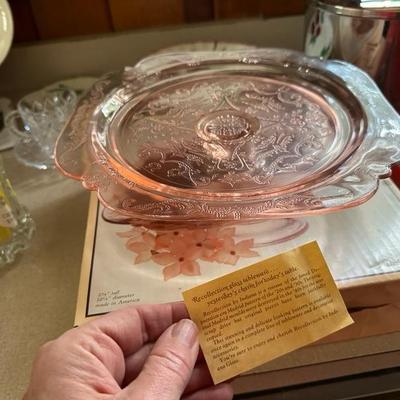 Indiana Glass Pink Cake Pedestal