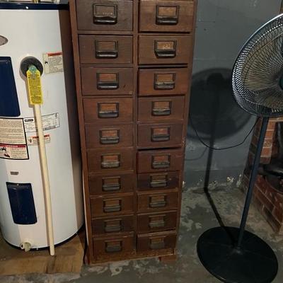Card catalog cabinet