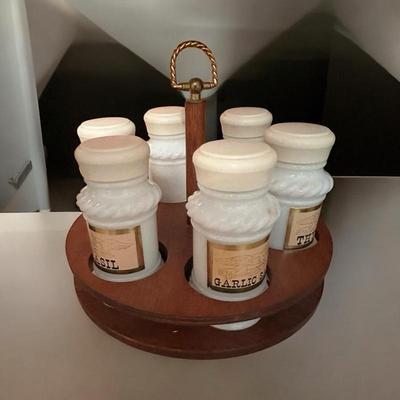 milk Glass Spice Rack
