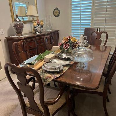 Formal dining table and chair and buffet