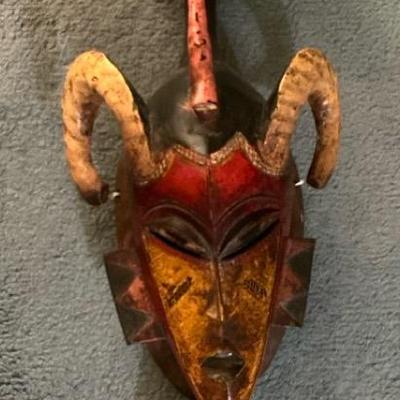 African Ivory Coast Carved Wood Mask (BR17)