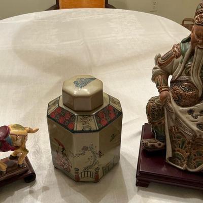 Asian Painted Horse, Kutani Vase And Wise Man 