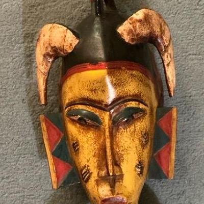 African Ivory Coast Carved Wood Mask (BR16)