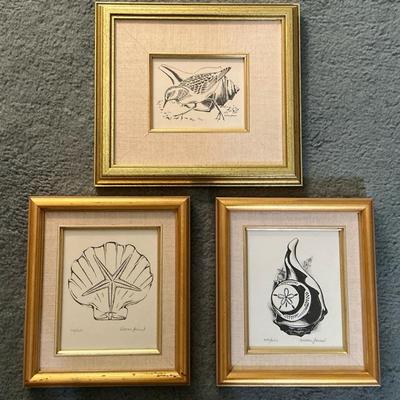 3 Allan Jones Signed Shell Prints