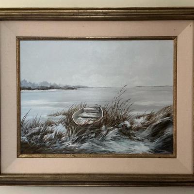 McFarland Snowy Rowboat Painting