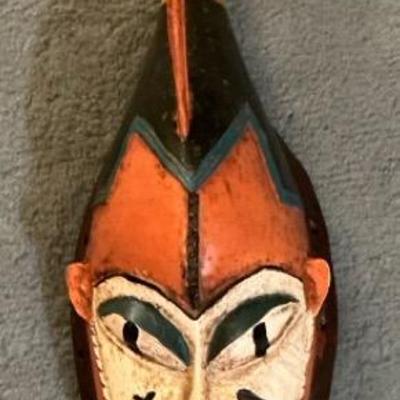 African Ivory Coast Carved Wood Mask (BR15)