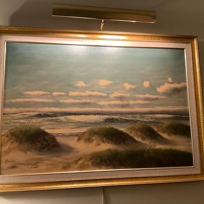 29x41  Painting Waves Crashing On The Dunes By M. Charles 