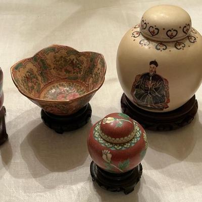 Asian Cloisonné Ginger Jar Painted Eggs And More 