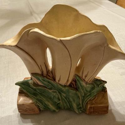McCoy Yellow Trumpet Calla Lily Vase 1950’s