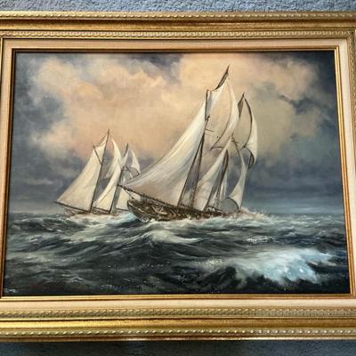 Carole Ann Heck Sailing Ship Painting