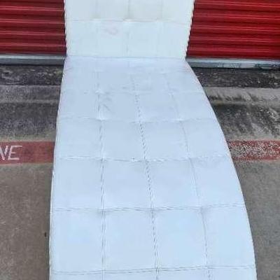 White Leather-Like Chaise