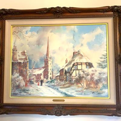 Marty Bell Litho “Childswickham Morning”  31 In x 25 In (Frame)
