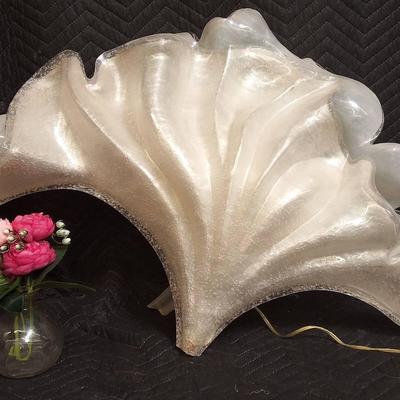 Vintage Art Deco Revival Lucite Wall Sconce Light by Rougier Style | Fan Shell Design | Made in Cana