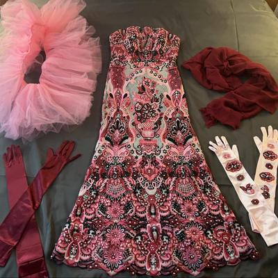 Jovani Couture Beaded Gown with Accessory Collection – Size 2