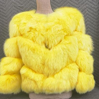 Yellow fur coat