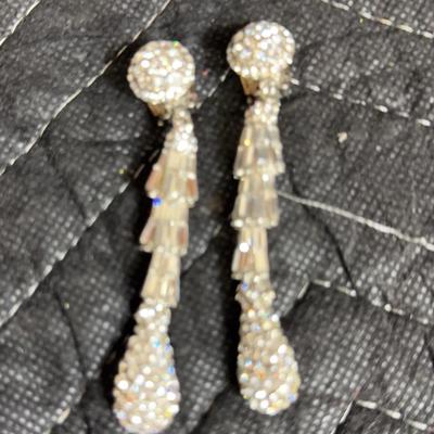 Vintage Rhinestone Clip Earrings