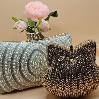 Two Adorned Evening Clutch Purses.