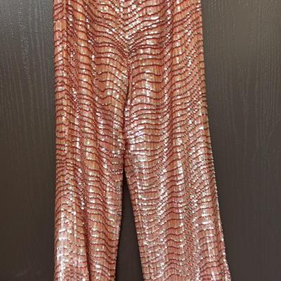 Escada pants pink beaded/sequin Size 36