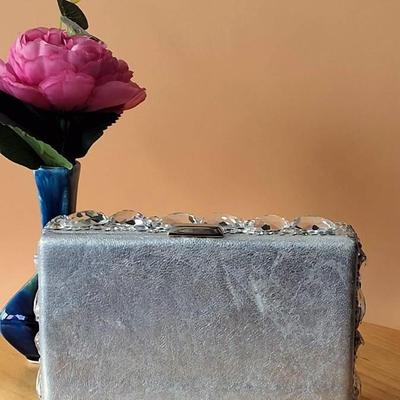  Monroe Silver Crystal Clutch Evening Bag – Made in USA