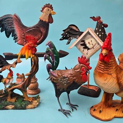 Assortment of Rooster Decorations 