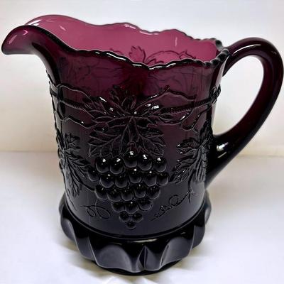 “Mosser Glass” Amethyst Grape Pitcher