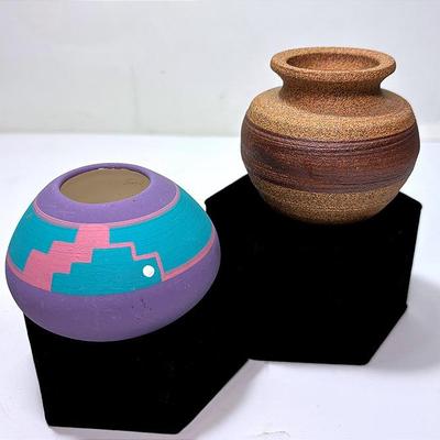 “Sandstone Creations” Hand Painted Pottery Vases 