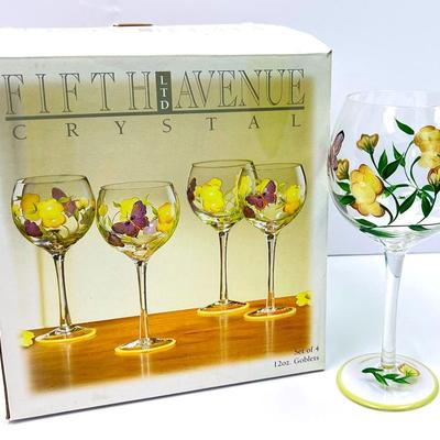 “Fifth Avenue” Hand-Painted Goblets