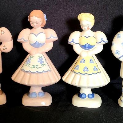 Lof Of White & Pink, Boy & Girl Kay Finch Ceramic Figurines 