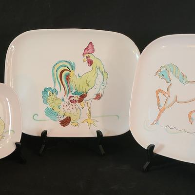 3 Kay Finch Ceramic Plates 