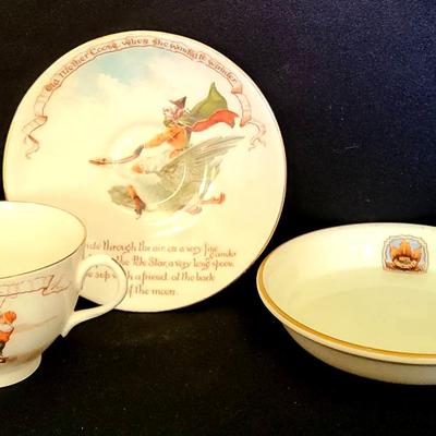 Royal Doulton Nursery Rhymes Plate With Cup & A Royal Doulton Ashtray