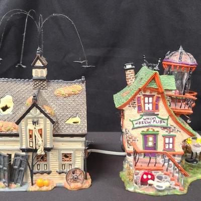 Department 56 Snow Village Halloween Houses: Witch's Brew Pub & Creepy Creek Carriage House