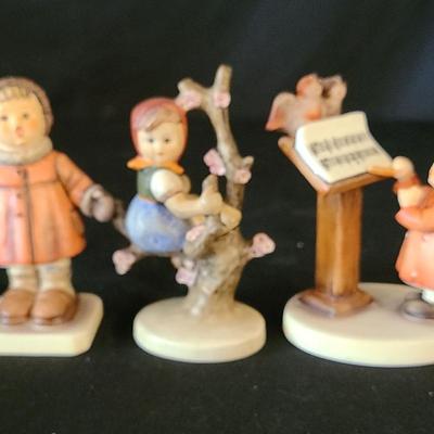 3 Hummel Ceramic Figurines "Winter Song", "Apple Tree Girl","Bird Duet"