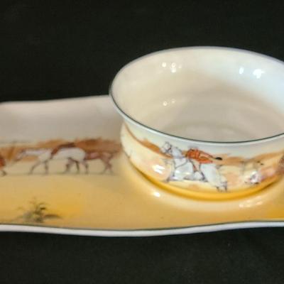 Royal Doulton "Coaching Days" Ceramic Tray And Bowl Set