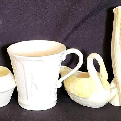 Lot Of 6 Collectible Belleek Piece,  Mugs & Vases 