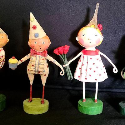Lot Of 4 Lori Mitchell Seasonal Figurines,  Saint Patrick Day, Valentines, 4 Of July