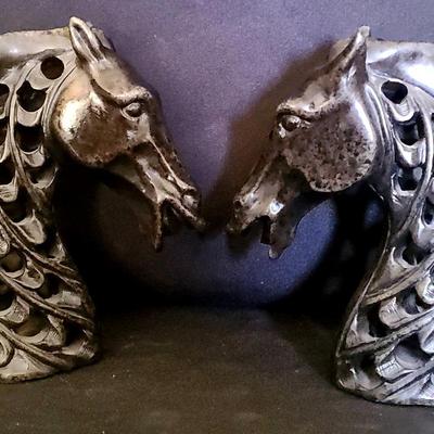 Pair Of Decorative Horse Busts