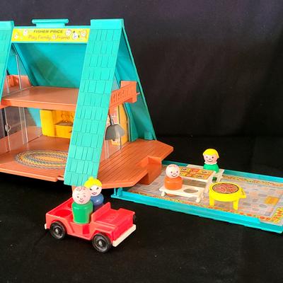 Fisher-Price 1974 A-Frame Play Family House – Includes Jeep, Furniture & Figures