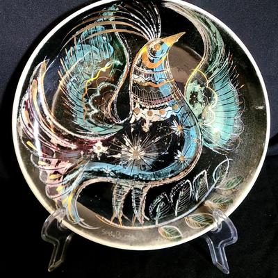 Sascha Brastoff Decorative Peacock Plate