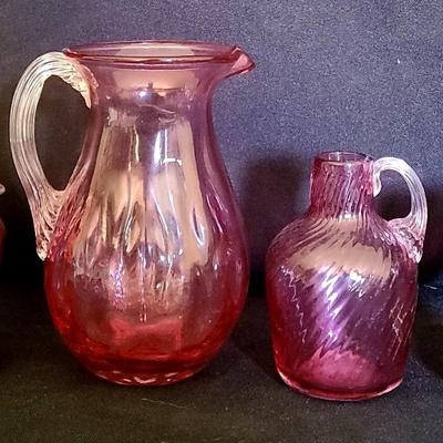 Lovely Little Pink Glass Wine Tasting Glasses