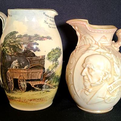 Pair Of Lovely Royal Doulton Decorative Pitchers
