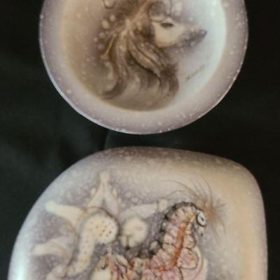 Sasha Brastoff Capped Dish And Ashtray