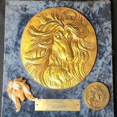 Kay Finch Ch. Crown Crest Camelot 1970 Afghan Hound Medal And Pin
