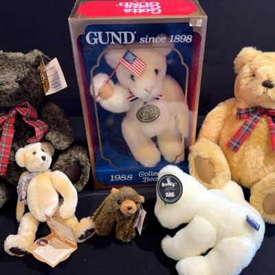 Gund Collectible Bears, Lot Of 6 Some From 1980s!