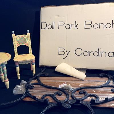 Doll Furniture Sets, Including Park Bench, Table, And Chair