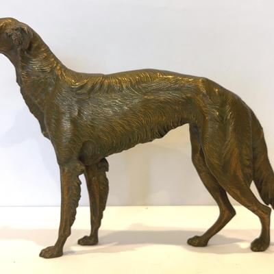 Vintage Bronze Wolfhound Figurine