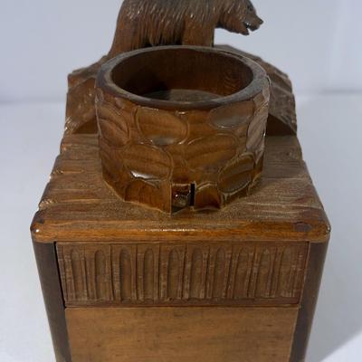 Antique Black Forest Bear Music Box / Ashtray