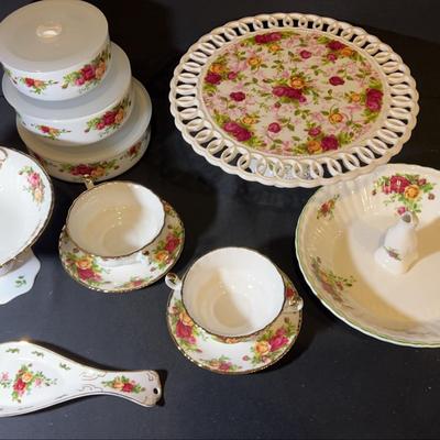 Royal Albert - Old Country Roses - Cake Platter, Pie Plate, Bowl, Covered Bowls, Spoon Rest & Mugs