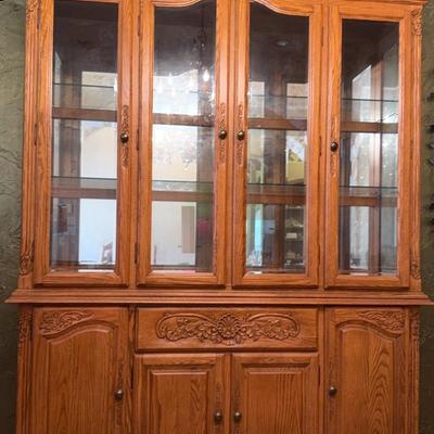 KS Summit Surewood Oak China Cabinet