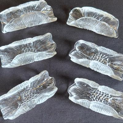 Vintage Glass Napkin Holders - Set of 6 