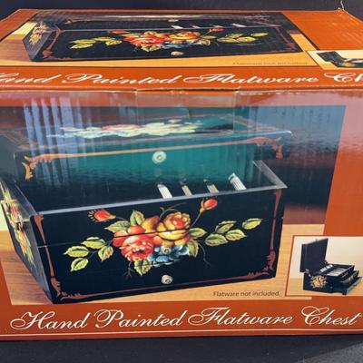 Hand Painted Flatware Chest Lot 1 